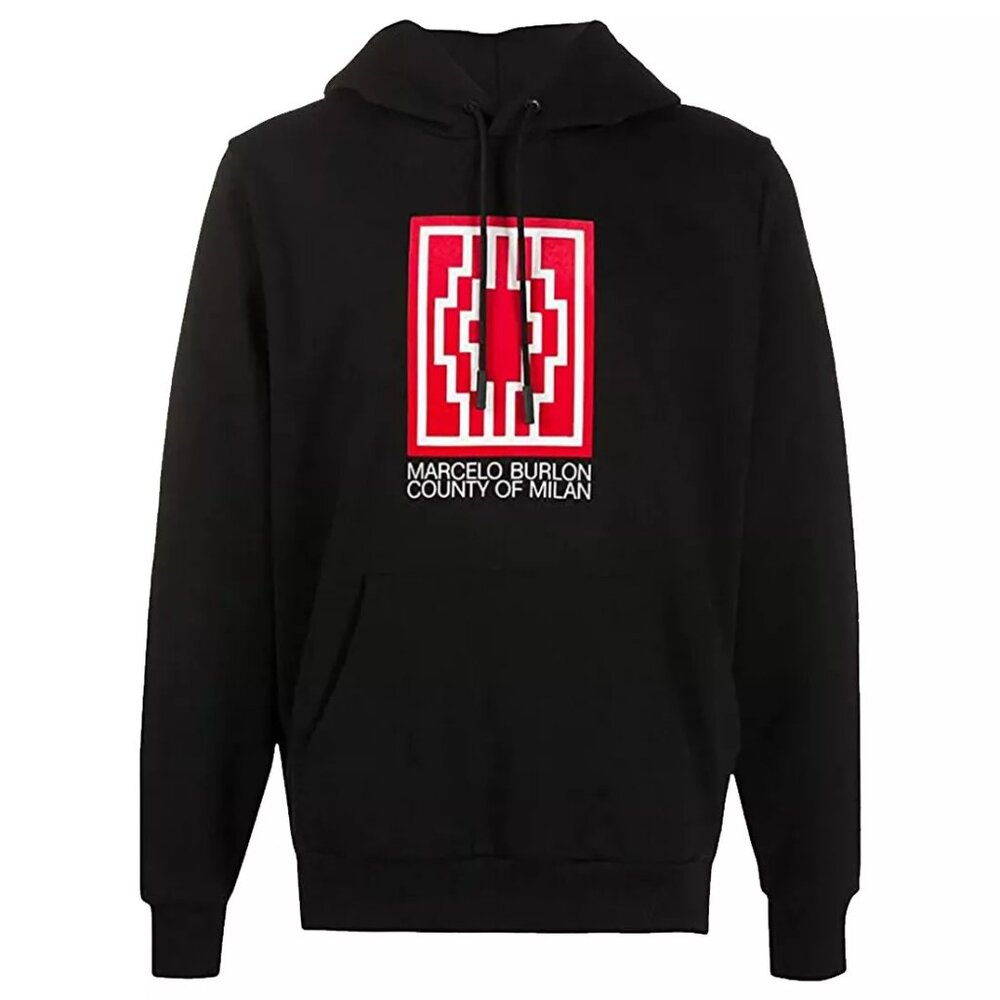Marcelo Burlon County of Milan Black Hoodie - Men's Size Large